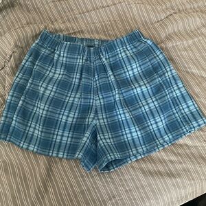 Blue Plaid Shorts